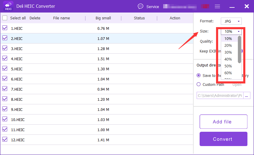 How to Set Format Conversion Setting?Free HEIC Converter